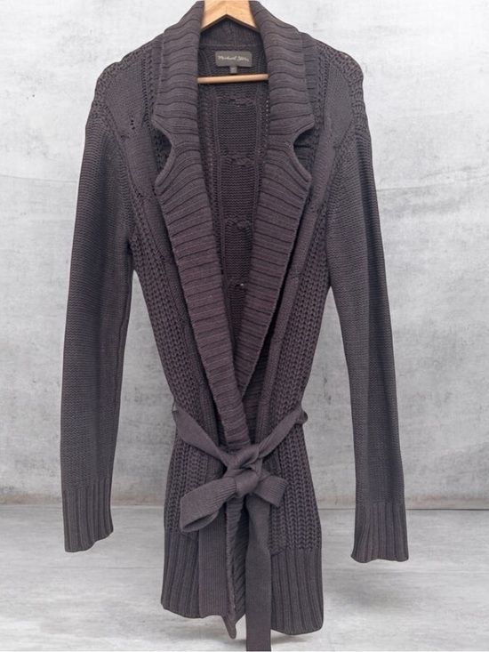 Michael Stars Sweaters - Michael Stars Cable Knit Belted Cardigan Sweater Charcoal Gray Cozy | M/L
